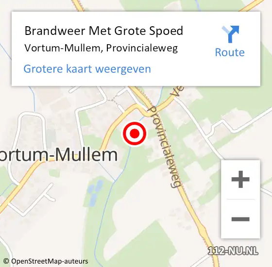 Locatie op kaart van de 112 melding: Brandweer Met Grote Spoed Naar Vortum-Mullem, Provincialeweg op 4 februari 2023 13:26