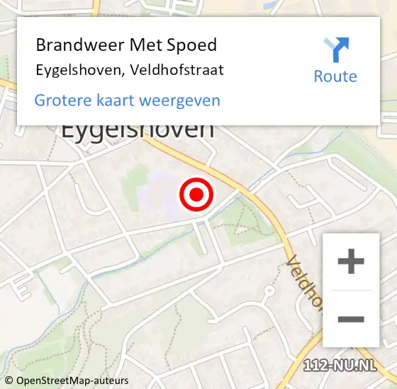 Locatie op kaart van de 112 melding: Brandweer Met Spoed Naar Eygelshoven, Veldhofstraat op 4 februari 2023 13:27
