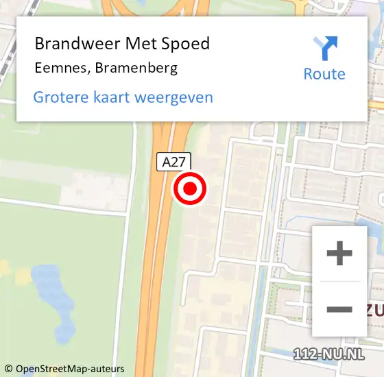 Locatie op kaart van de 112 melding: Brandweer Met Spoed Naar Eemnes, Bramenberg op 4 februari 2023 13:29