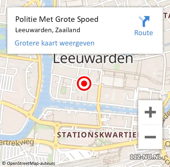 Locatie op kaart van de 112 melding: Politie Met Grote Spoed Naar Leeuwarden, Zaailand op 4 februari 2023 14:00