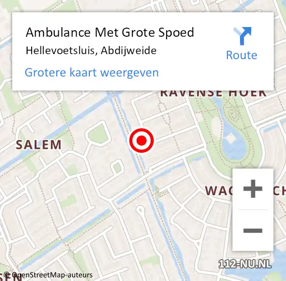 Locatie op kaart van de 112 melding: Ambulance Met Grote Spoed Naar Hellevoetsluis, Abdijweide op 4 februari 2023 14:08