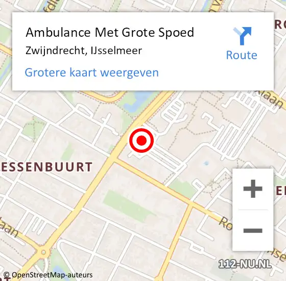 Locatie op kaart van de 112 melding: Ambulance Met Grote Spoed Naar Zwijndrecht, IJsselmeer op 4 februari 2023 14:33