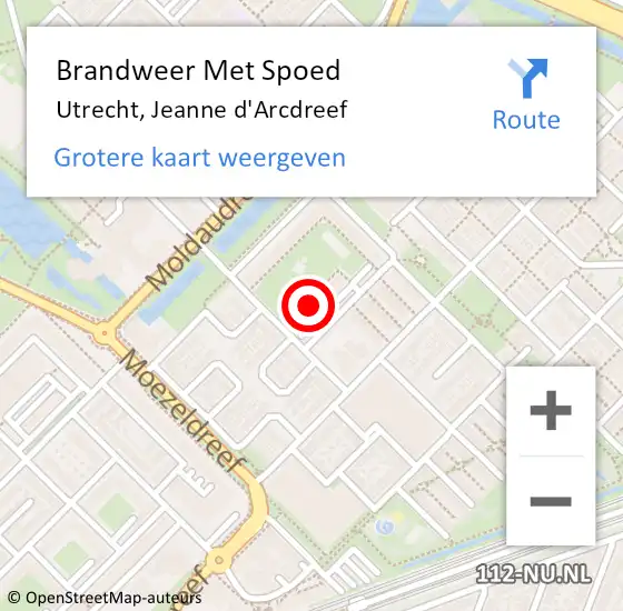 Locatie op kaart van de 112 melding: Brandweer Met Spoed Naar Utrecht, Jeanne d'Arcdreef op 4 februari 2023 14:41