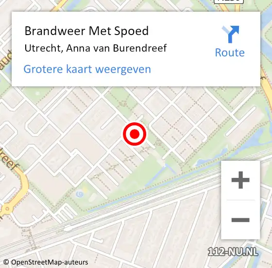 Locatie op kaart van de 112 melding: Brandweer Met Spoed Naar Utrecht, Anna van Burendreef op 4 februari 2023 15:30