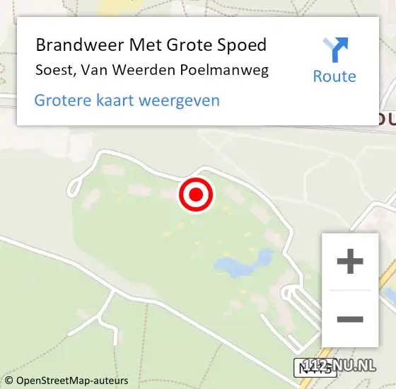 Locatie op kaart van de 112 melding: Brandweer Met Grote Spoed Naar Soest, Van Weerden Poelmanweg op 4 februari 2023 16:43