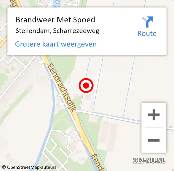 Locatie op kaart van de 112 melding: Brandweer Met Spoed Naar Stellendam, Scharrezeeweg op 4 februari 2023 16:48