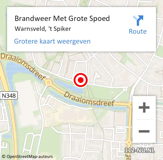 Locatie op kaart van de 112 melding: Brandweer Met Grote Spoed Naar Warnsveld, 't Spiker op 4 februari 2023 17:00