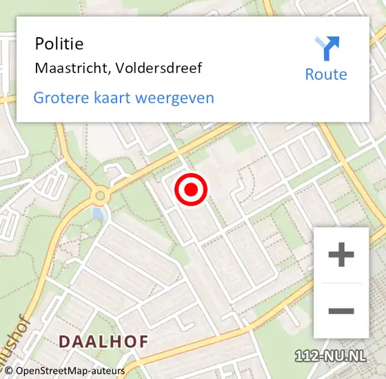 Locatie op kaart van de 112 melding: Politie Maastricht, Voldersdreef op 4 februari 2023 17:00