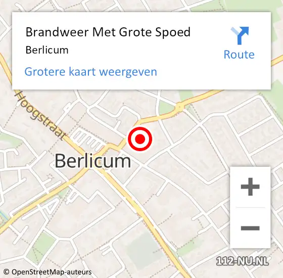 Locatie op kaart van de 112 melding: Brandweer Met Grote Spoed Naar Berlicum op 4 februari 2023 17:20