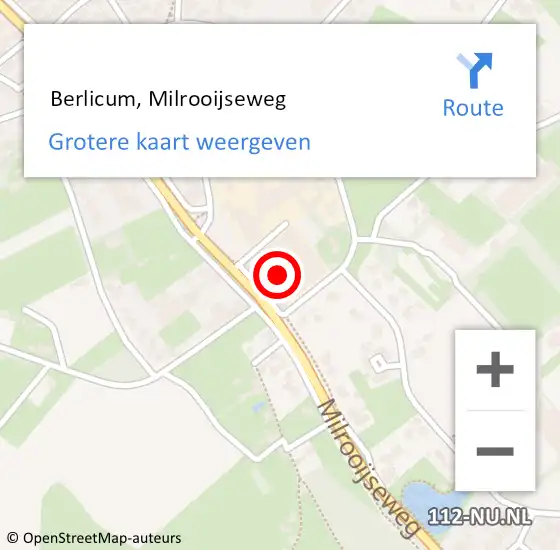 Locatie op kaart van de 112 melding:  Berlicum, Milrooijseweg op 4 februari 2023 17:20