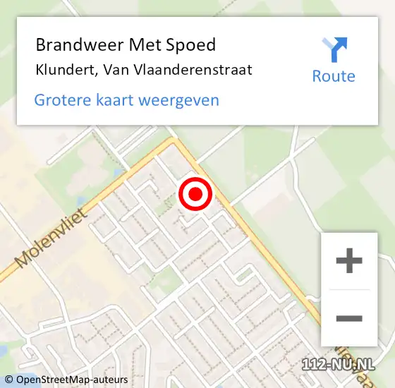 Locatie op kaart van de 112 melding: Brandweer Met Spoed Naar Klundert, Van Vlaanderenstraat op 4 februari 2023 17:29