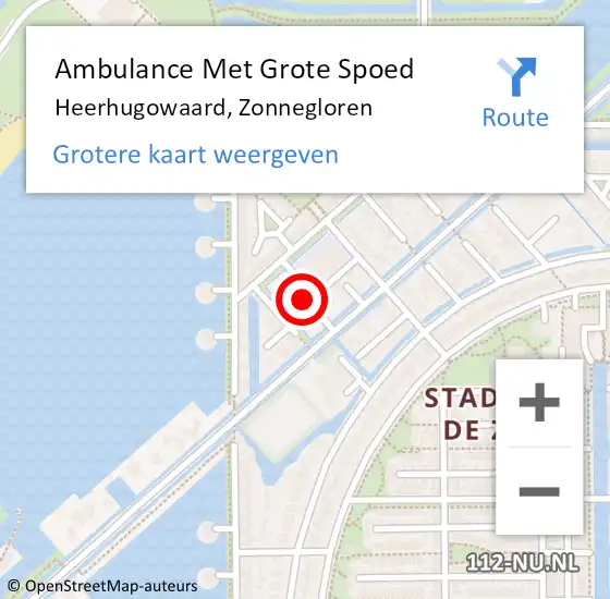 Locatie op kaart van de 112 melding: Ambulance Met Grote Spoed Naar Heerhugowaard, Zonnegloren op 4 februari 2023 17:58