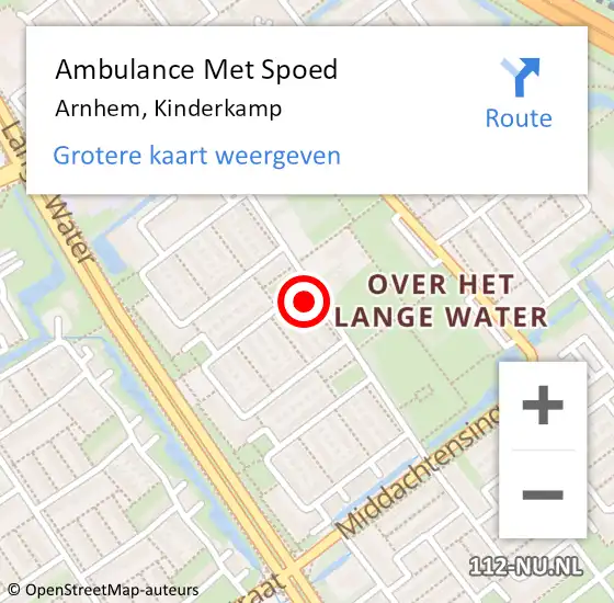 Locatie op kaart van de 112 melding: Ambulance Met Spoed Naar Arnhem, Kinderkamp op 4 februari 2023 18:23