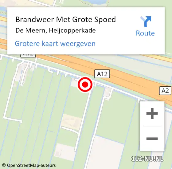 Locatie op kaart van de 112 melding: Brandweer Met Grote Spoed Naar De Meern, Heijcopperkade op 4 februari 2023 19:20