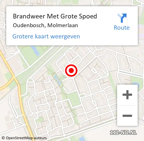 Locatie op kaart van de 112 melding: Brandweer Met Grote Spoed Naar Oudenbosch, Molmerlaan op 4 februari 2023 21:33