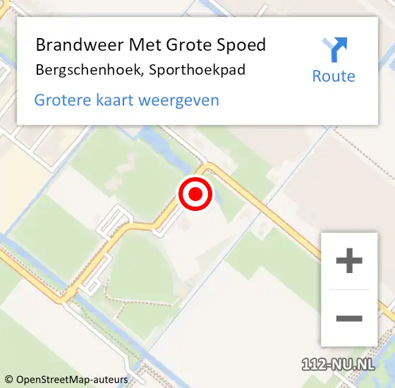 Locatie op kaart van de 112 melding: Brandweer Met Grote Spoed Naar Bergschenhoek, Sporthoekpad op 4 februari 2023 21:40