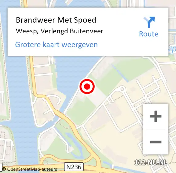 Locatie op kaart van de 112 melding: Brandweer Met Spoed Naar Weesp, Verlengd Buitenveer op 4 februari 2023 21:43