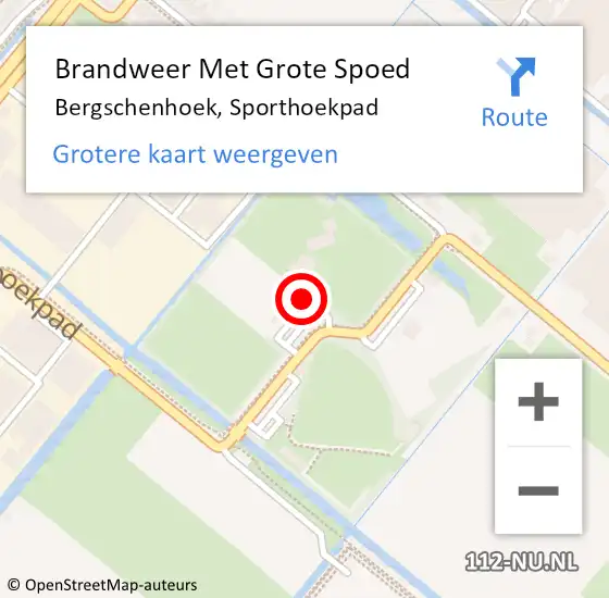 Locatie op kaart van de 112 melding: Brandweer Met Grote Spoed Naar Bergschenhoek, Sporthoekpad op 4 februari 2023 21:47