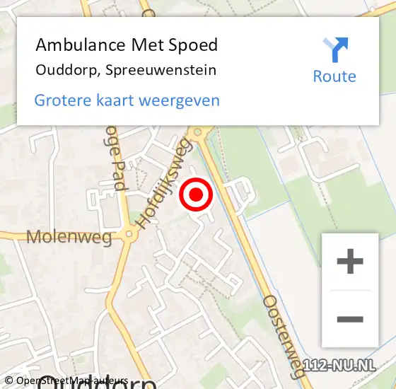 Locatie op kaart van de 112 melding: Ambulance Met Spoed Naar Ouddorp, Spreeuwenstein op 4 februari 2023 21:51