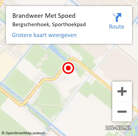 Locatie op kaart van de 112 melding: Brandweer Met Spoed Naar Bergschenhoek, Sporthoekpad op 4 februari 2023 22:16