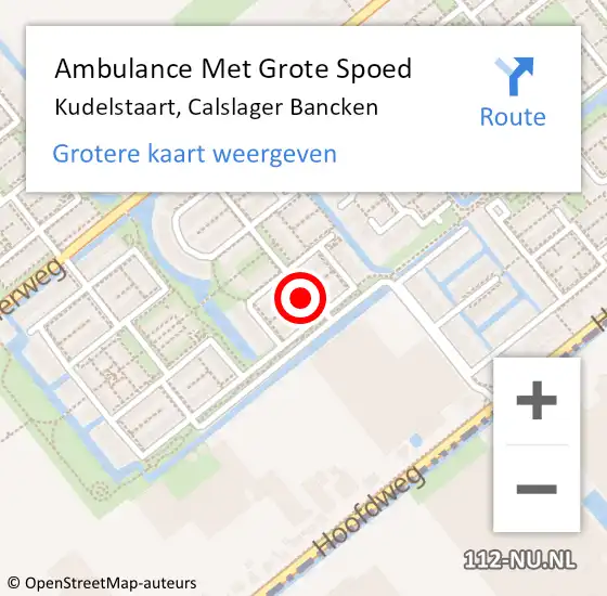 Locatie op kaart van de 112 melding: Ambulance Met Grote Spoed Naar Kudelstaart, Calslager Bancken op 4 februari 2023 23:10