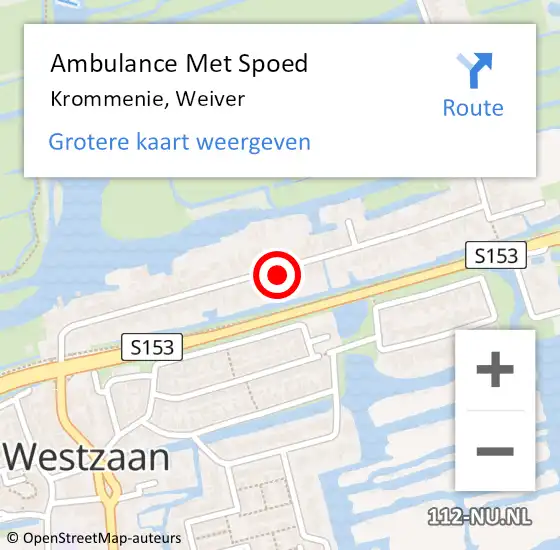 Locatie op kaart van de 112 melding: Ambulance Met Spoed Naar Krommenie, Weiver op 4 februari 2023 23:11