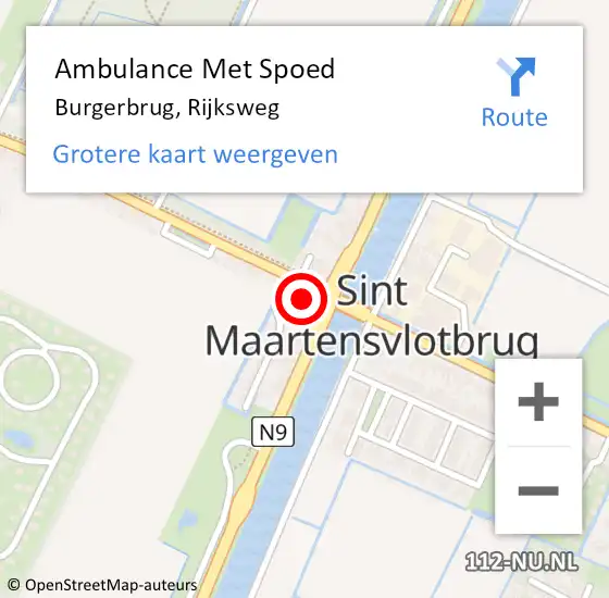 Locatie op kaart van de 112 melding: Ambulance Met Spoed Naar Burgerbrug, Rijksweg op 4 februari 2023 23:39