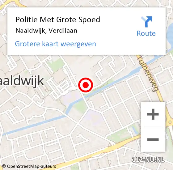 Locatie op kaart van de 112 melding: Politie Met Grote Spoed Naar Naaldwijk, Verdilaan op 5 februari 2023 00:44