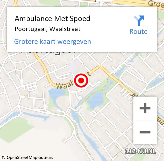 Locatie op kaart van de 112 melding: Ambulance Met Spoed Naar Poortugaal, Waalstraat op 5 februari 2023 02:13