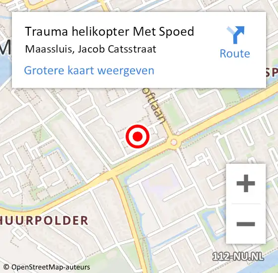 Locatie op kaart van de 112 melding: Trauma helikopter Met Spoed Naar Maassluis, Jacob Catsstraat op 5 februari 2023 02:15