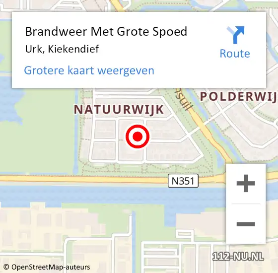 Locatie op kaart van de 112 melding: Brandweer Met Grote Spoed Naar Urk, Kiekendief op 5 februari 2023 02:36