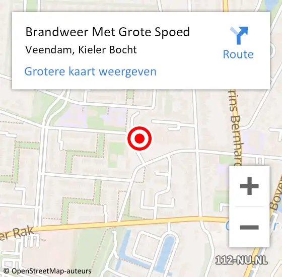 Locatie op kaart van de 112 melding: Brandweer Met Grote Spoed Naar Veendam, Kieler Bocht op 5 februari 2023 03:36