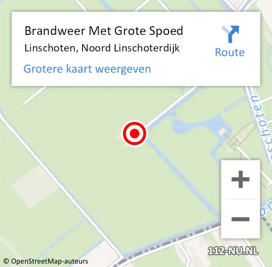 Locatie op kaart van de 112 melding: Brandweer Met Grote Spoed Naar Linschoten, Noord Linschoterdijk op 5 februari 2023 04:12