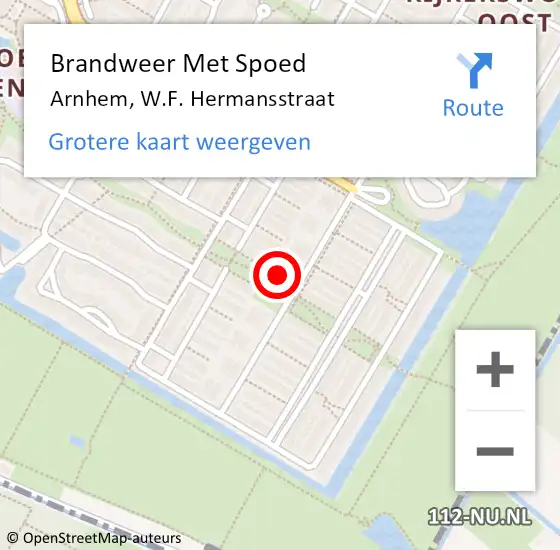 Locatie op kaart van de 112 melding: Brandweer Met Spoed Naar Arnhem, W.F. Hermansstraat op 5 februari 2023 04:20