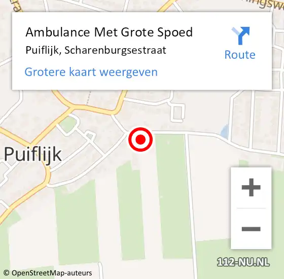 Locatie op kaart van de 112 melding: Ambulance Met Grote Spoed Naar Puiflijk, Scharenburgsestraat op 5 februari 2023 04:22