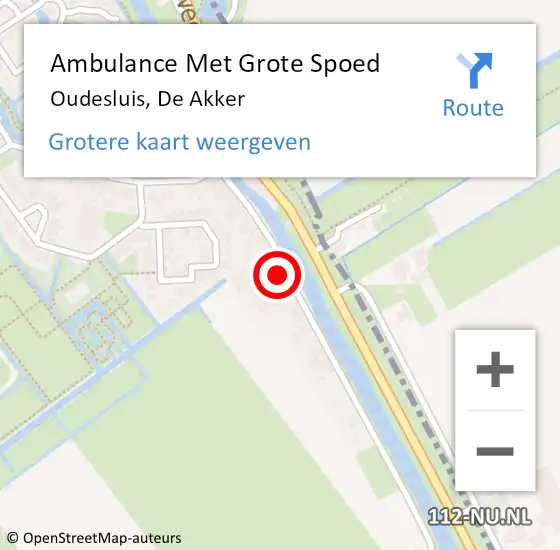 Locatie op kaart van de 112 melding: Ambulance Met Grote Spoed Naar Oudesluis, De Akker op 5 februari 2023 04:31