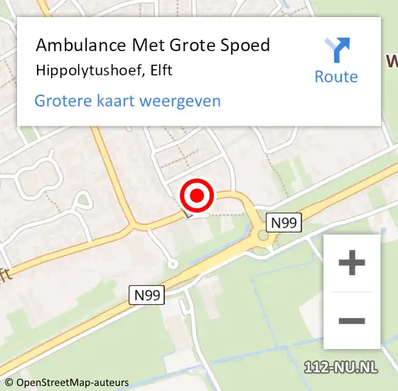 Locatie op kaart van de 112 melding: Ambulance Met Grote Spoed Naar Hippolytushoef, Elft op 5 februari 2023 06:37