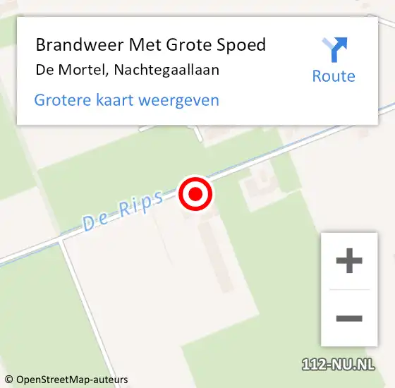 Locatie op kaart van de 112 melding: Brandweer Met Grote Spoed Naar De Mortel, Nachtegaallaan op 5 februari 2023 06:57