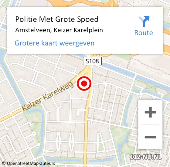 Locatie op kaart van de 112 melding: Politie Met Grote Spoed Naar Amstelveen, Keizer Karelplein op 5 februari 2023 07:44