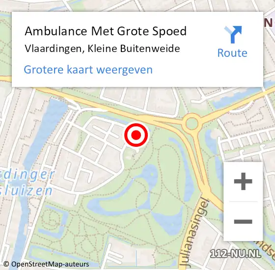 Locatie op kaart van de 112 melding: Ambulance Met Grote Spoed Naar Vlaardingen, Kleine Buitenweide op 5 februari 2023 09:05