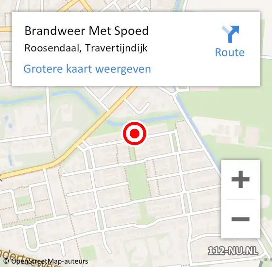 Locatie op kaart van de 112 melding: Brandweer Met Spoed Naar Roosendaal, Travertijndijk op 5 februari 2023 09:57