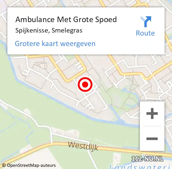 Locatie op kaart van de 112 melding: Ambulance Met Grote Spoed Naar Spijkenisse, Smelegras op 5 februari 2023 10:04