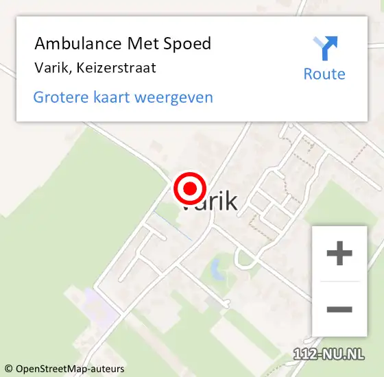 Locatie op kaart van de 112 melding: Ambulance Met Spoed Naar Varik, Keizerstraat op 5 februari 2023 10:11