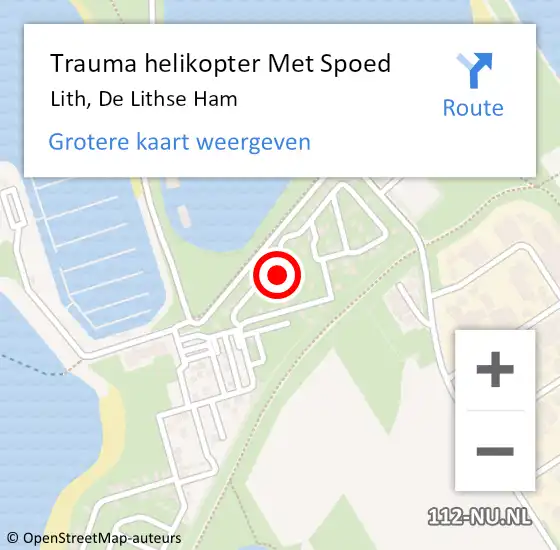 Locatie op kaart van de 112 melding: Trauma helikopter Met Spoed Naar Lith, De Lithse Ham op 5 februari 2023 10:18