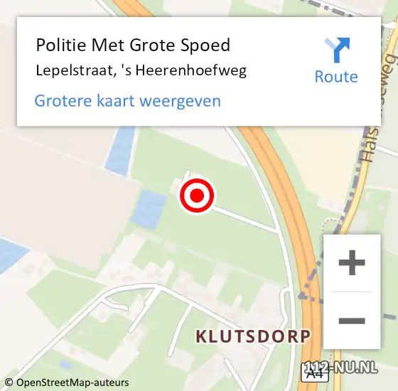 Locatie op kaart van de 112 melding: Politie Met Grote Spoed Naar Lepelstraat, 's Heerenhoefweg op 5 februari 2023 10:46