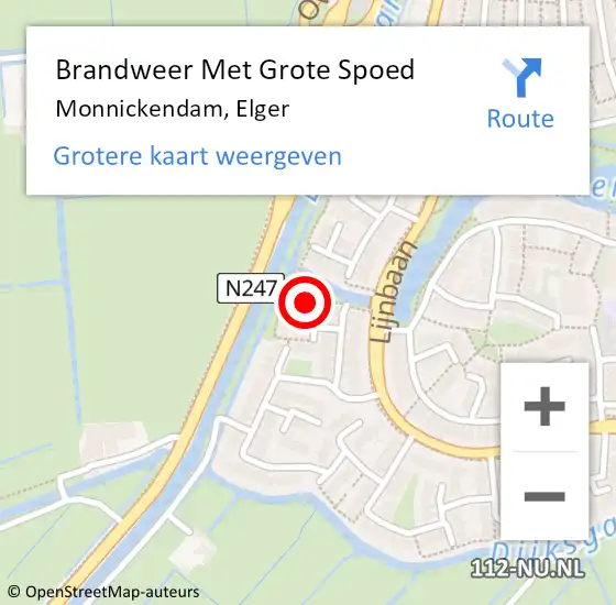 Locatie op kaart van de 112 melding: Brandweer Met Grote Spoed Naar Monnickendam, Elger op 5 februari 2023 10:46