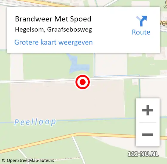 Locatie op kaart van de 112 melding: Brandweer Met Spoed Naar Hegelsom, Graafsebosweg op 5 februari 2023 11:01