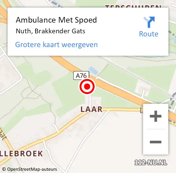 Locatie op kaart van de 112 melding: Ambulance Met Spoed Naar Nuth, Brakkender Gats op 14 augustus 2014 14:29