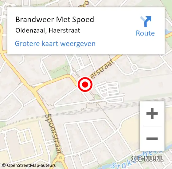 Locatie op kaart van de 112 melding: Brandweer Met Spoed Naar Oldenzaal, Haerstraat op 5 februari 2023 11:34