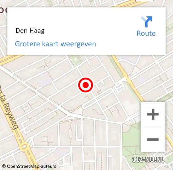 Locatie op kaart van de 112 melding:  Den Haag op 5 februari 2023 11:47